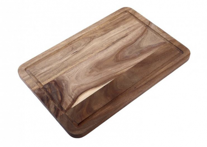 Servierbrett aus Holz eckig (Akazie)- 38 x 26 cm
