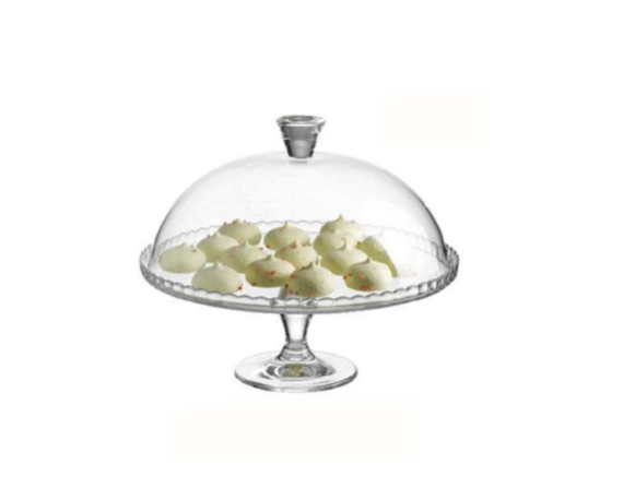 Tortenständer auf Fuß mit Glasglocke 32 cm